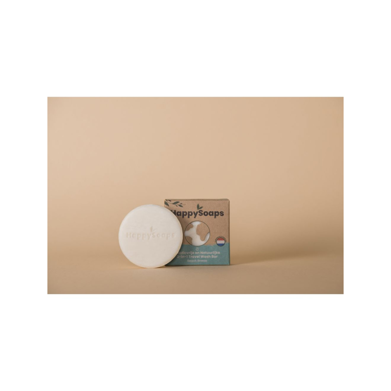 HappySoaps - 3-in-1 Travel Wash Bar - Beach Breeze